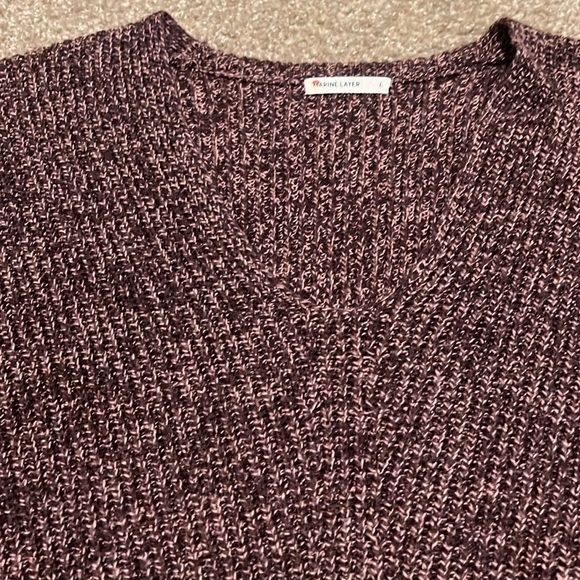 Marine Layer Purple V Neck Sweater in Large - Picture 3 of 9